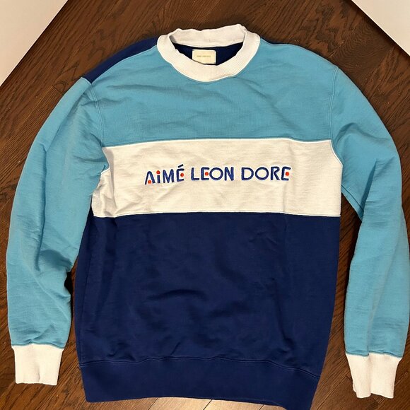 Aime Leon Dore Blue Colorblack Sweatshirt - Picture 1 of 3